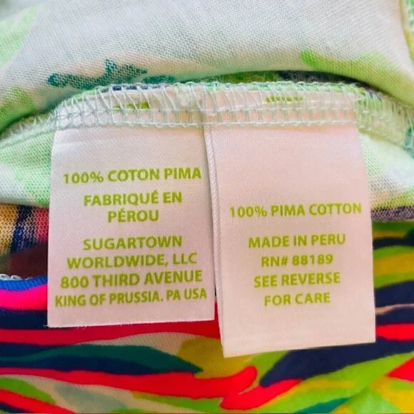 Lilly Pulitzer Marlowe Boat Neck Shift Pima Cotton Dress Green Multi XS - Picture 9 of 11